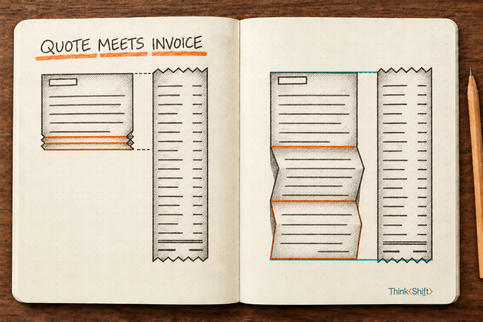 ThinkShift header for Does this invoice match the quote?